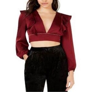 NWT-LEYDEN-MAROON COLOR CROP TOP-SIZE XL